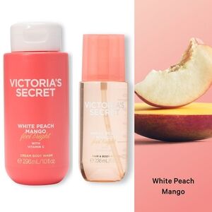 Victoria's Secret White Peach Mango Body Wash & Body Mist Set NEW